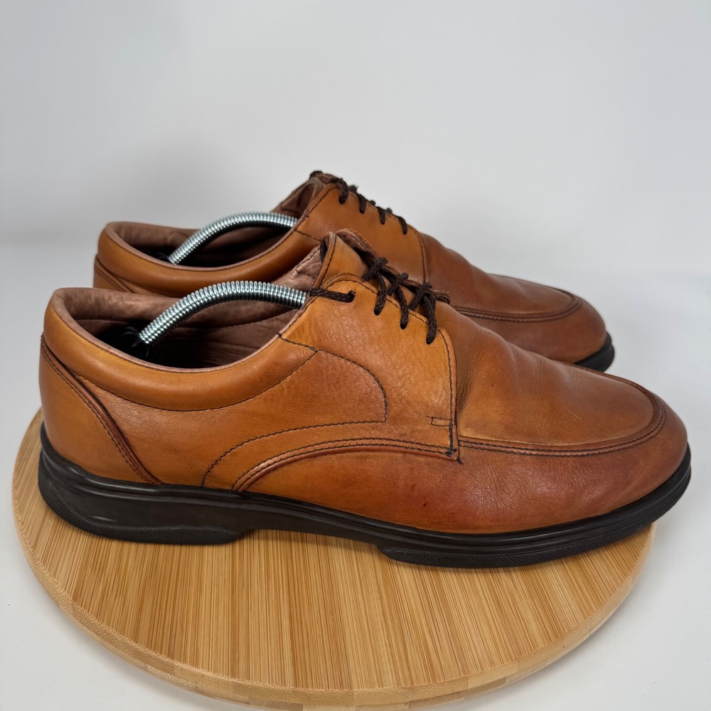 Allen Edmonds Passenger Tan Leather Moc Toe Derby Shoes Mens 12 D 3962 - Picture 4 of 11